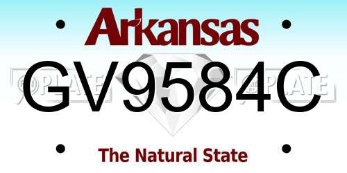 GV9584C Arkansas License Plate