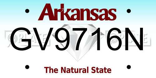 GV9716N Arkansas License Plate