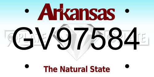 GV97584 Arkansas License Plate
