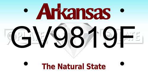 GV9819F Arkansas License Plate