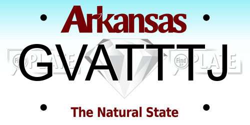 GVATTTJ Arkansas License Plate