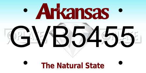 GVB5455 Arkansas License Plate