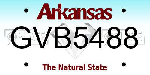GVB5488 Arkansas License Plate