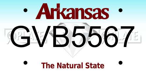 GVB5567 Arkansas License Plate