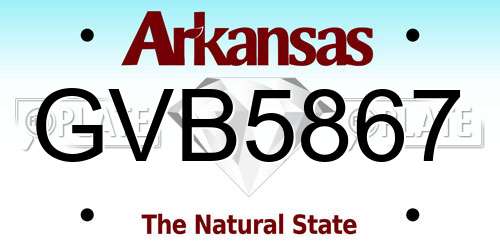 GVB5867 Arkansas License Plate