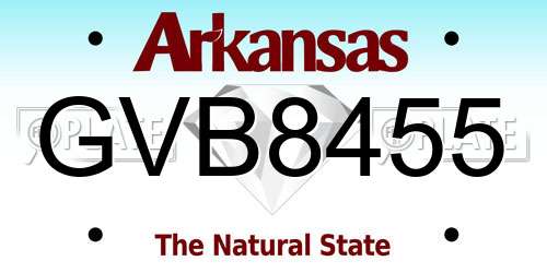 GVB8455 Arkansas License Plate