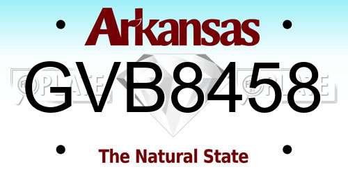 GVB8458 Arkansas License Plate