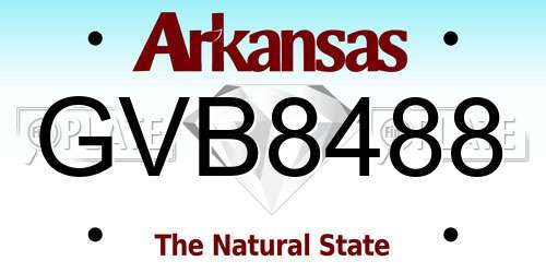 GVB8488 Arkansas License Plate