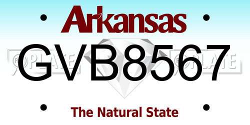 GVB8567 Arkansas License Plate