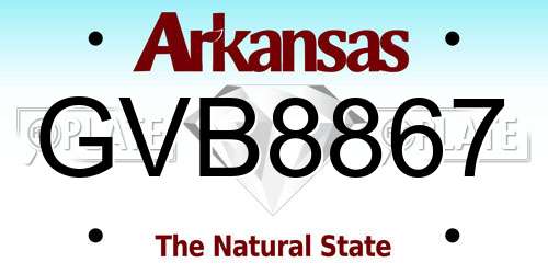 GVB8867 Arkansas License Plate