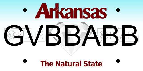 GVBBABB Arkansas License Plate