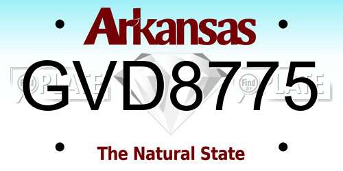 GVD8775 Arkansas License Plate