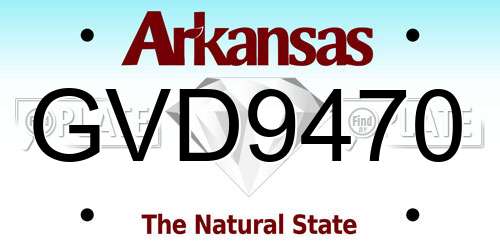 GVD9470 Arkansas License Plate