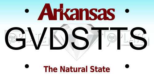 GVDSTTS Arkansas License Plate