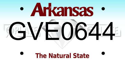 GVE0644 Arkansas License Plate