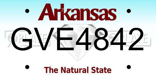 GVE4842 Arkansas License Plate