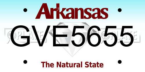 GVE5655 Arkansas License Plate