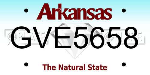 GVE5658 Arkansas License Plate