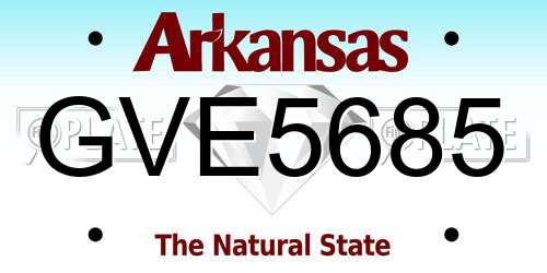 GVE5685 Arkansas License Plate