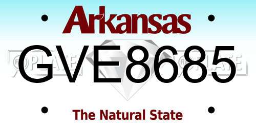 GVE8685 Arkansas License Plate