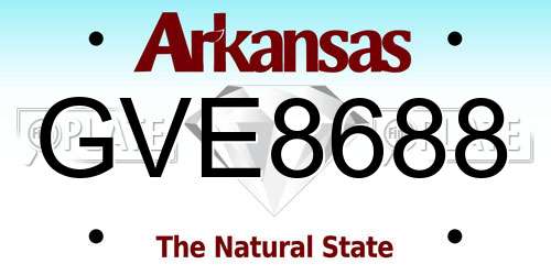 GVE8688 Arkansas License Plate