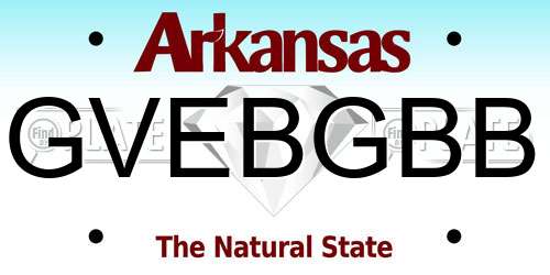 GVEBGBB Arkansas License Plate