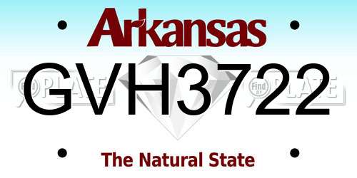 GVH3722 Arkansas License Plate