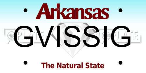 GVISSIG Arkansas License Plate