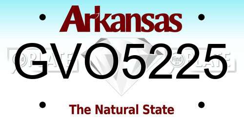 GVO5225 Arkansas License Plate