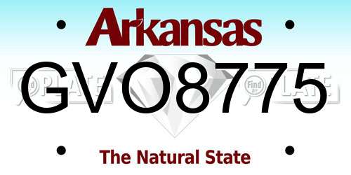 GVO8775 Arkansas License Plate