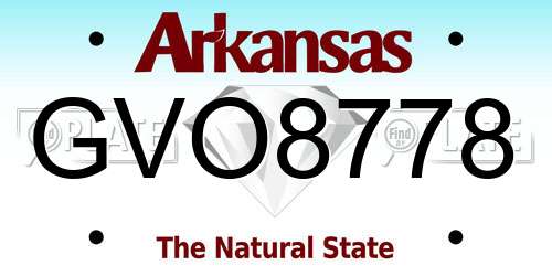 GVO8778 Arkansas License Plate