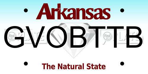 GVOBTTB Arkansas License Plate