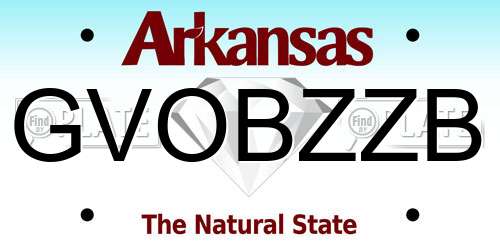 GVOBZZB Arkansas License Plate