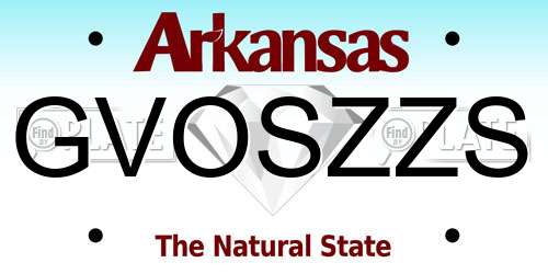 GVOSZZS Arkansas License Plate