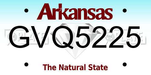 GVQ5225 Arkansas License Plate