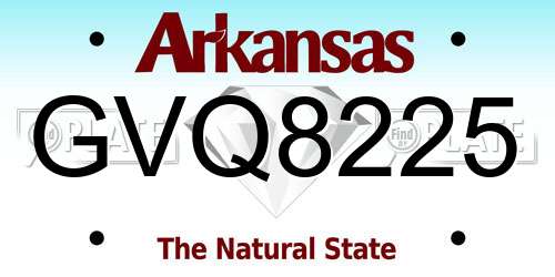 GVQ8225 Arkansas License Plate