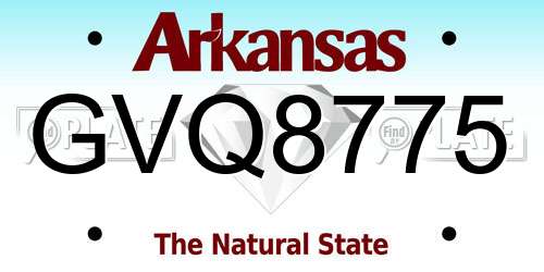 GVQ8775 Arkansas License Plate