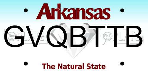 GVQBTTB Arkansas License Plate