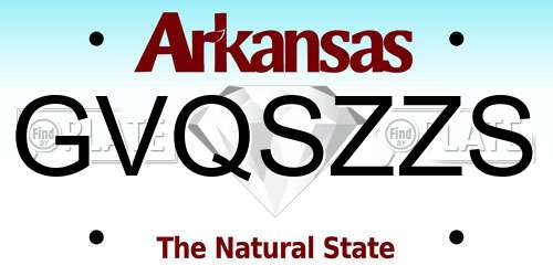 GVQSZZS Arkansas License Plate