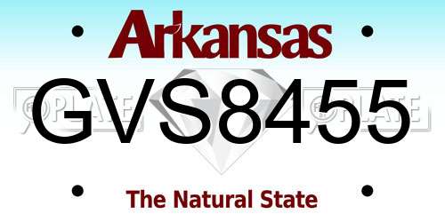 GVS8455 Arkansas License Plate