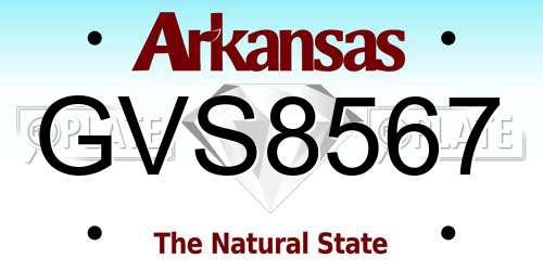 GVS8567 Arkansas License Plate