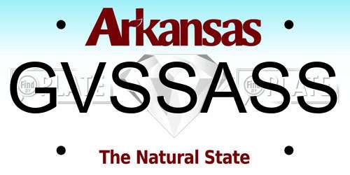 GVSSASS Arkansas License Plate