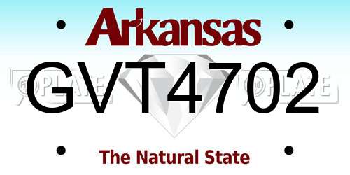 GVT4702 Arkansas License Plate