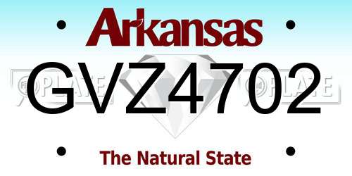 GVZ4702 Arkansas License Plate