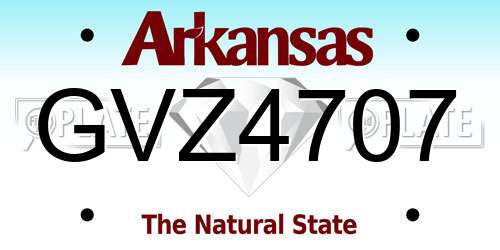 GVZ4707 Arkansas License Plate