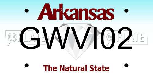 GWVI02 Arkansas License Plate
