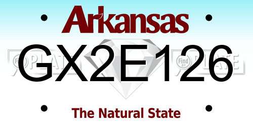 GX2E126 Arkansas License Plate