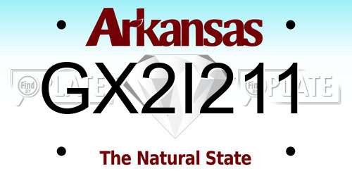 GX2I211 Arkansas License Plate
