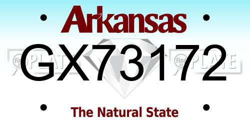 GX73172 Arkansas License Plate