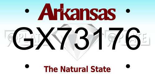 GX73176 Arkansas License Plate
